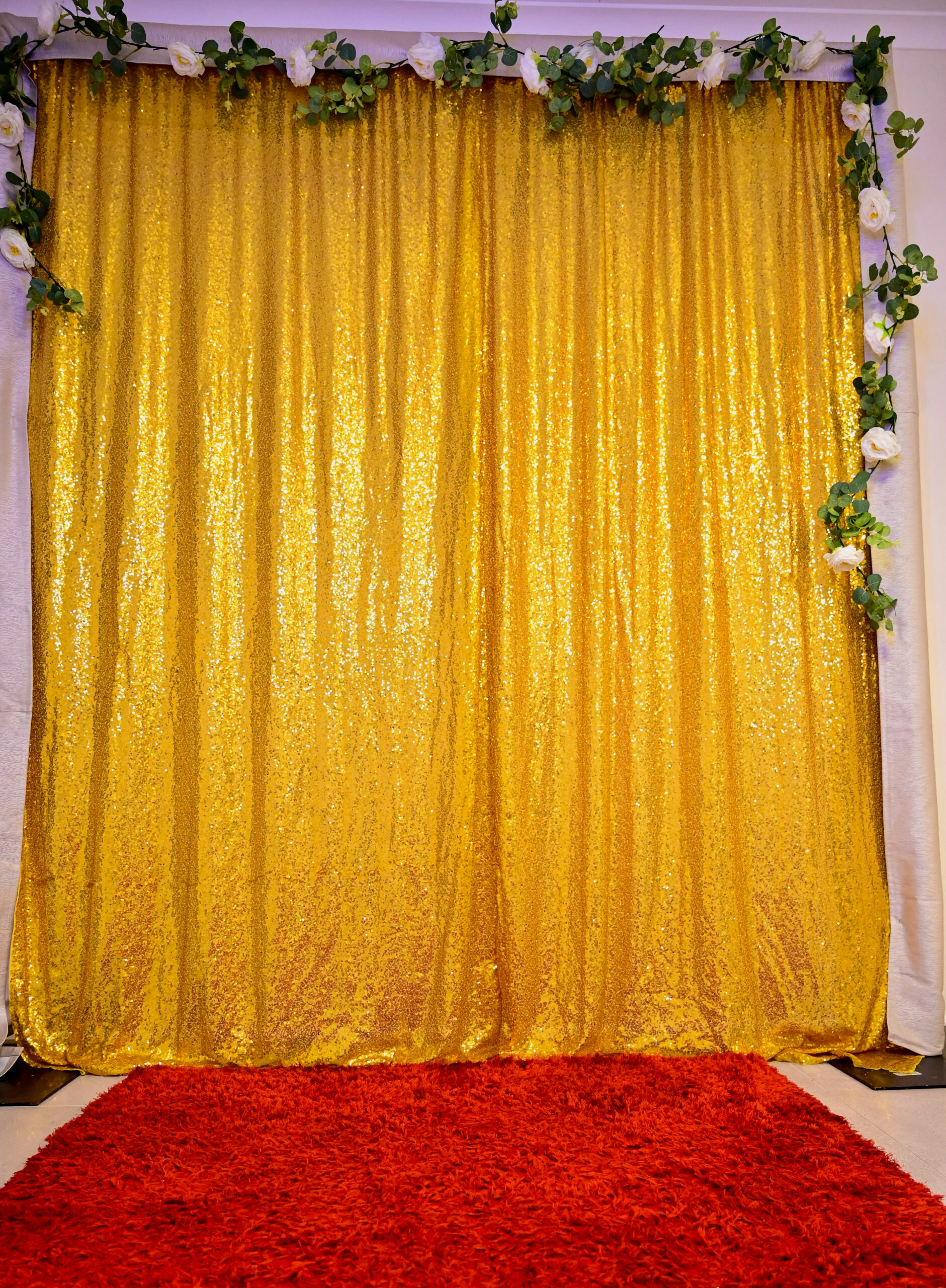 Gold backdrop photo booth Melbourne