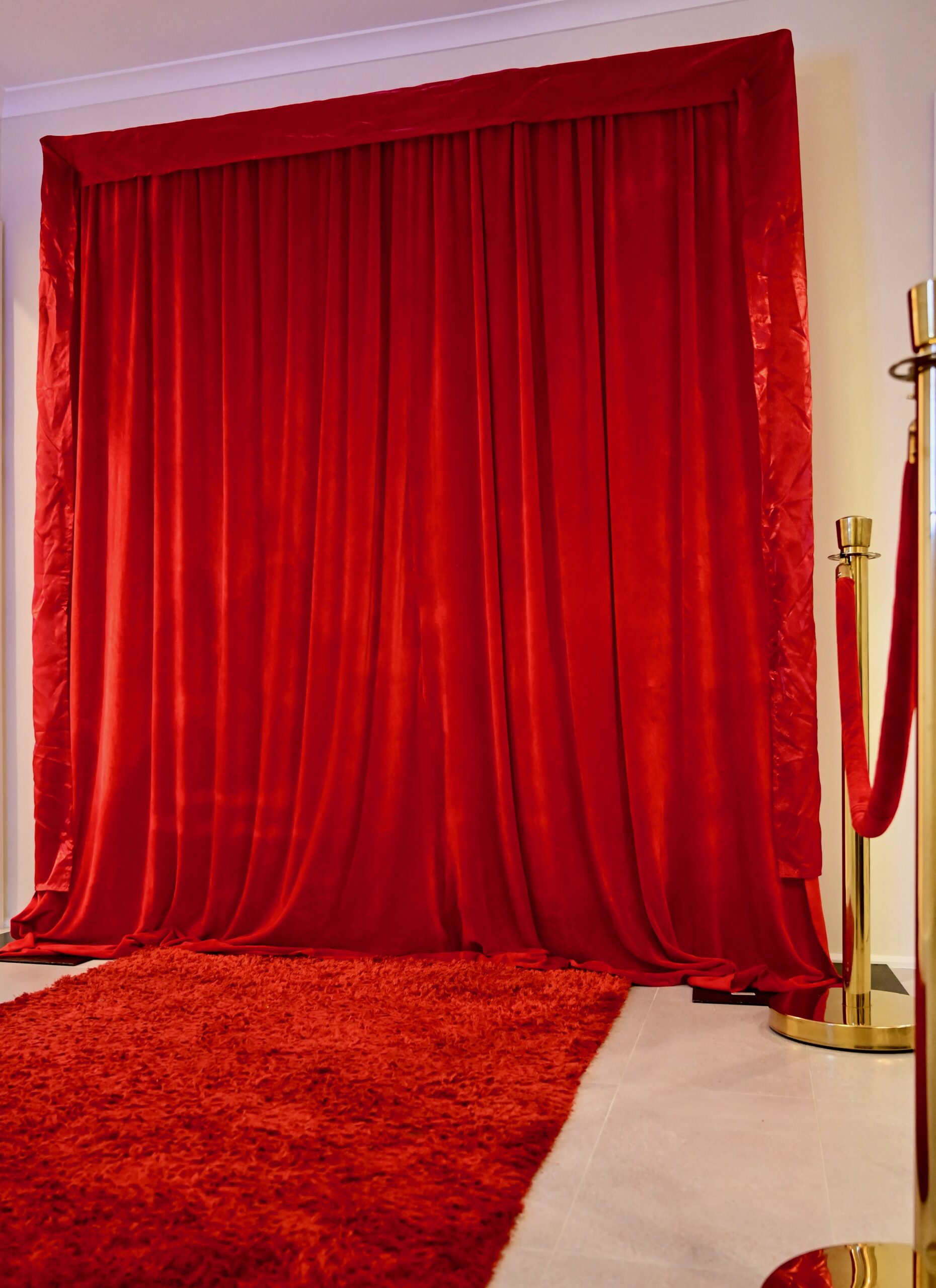 Red backdrop photo booth Melbourne