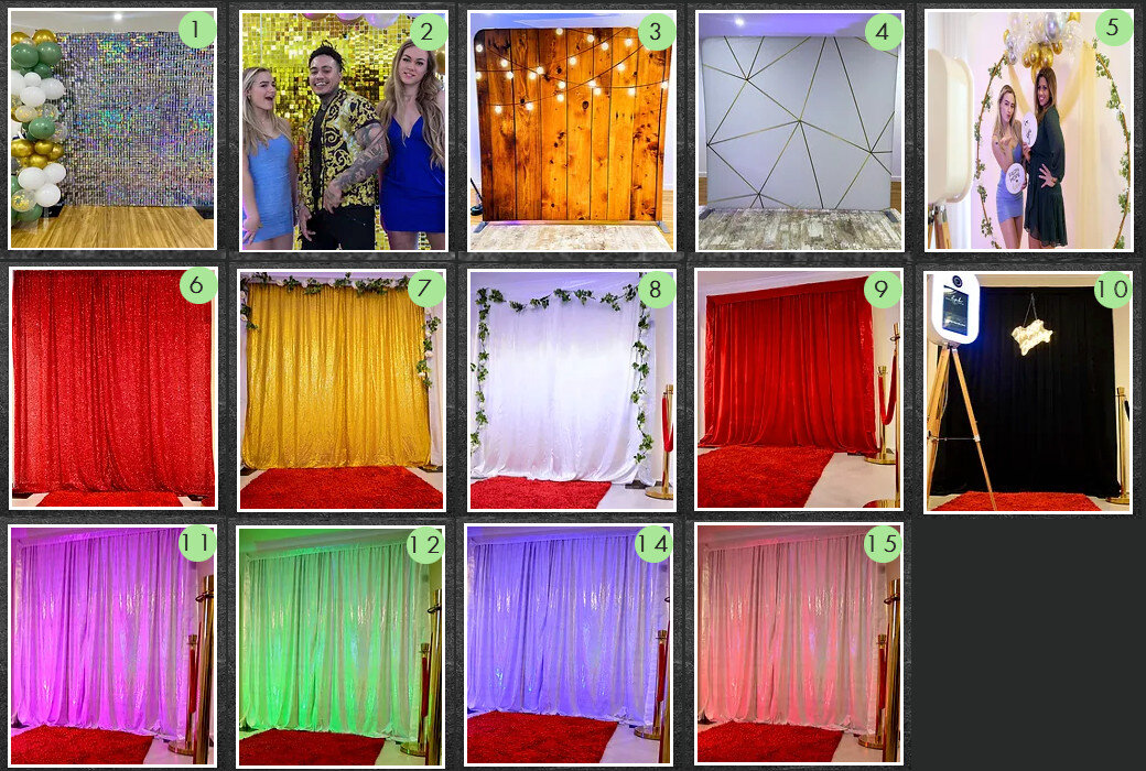 All Dreamy Photo Booths backdrop options